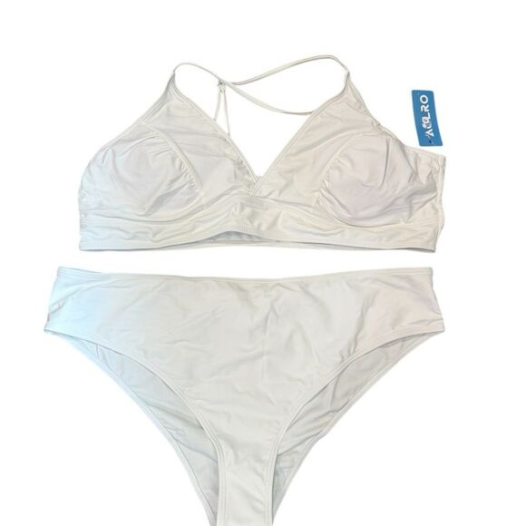 Aolro Elegant White Bikini Set - Picture 7 of 8